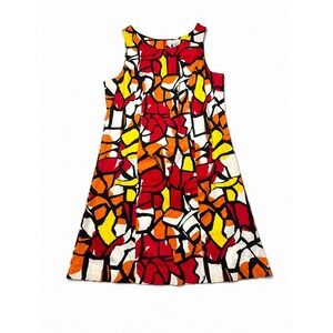 Peter Nygard Geometric Mosaic Shift Dress Plus Size 20 Sleeveless